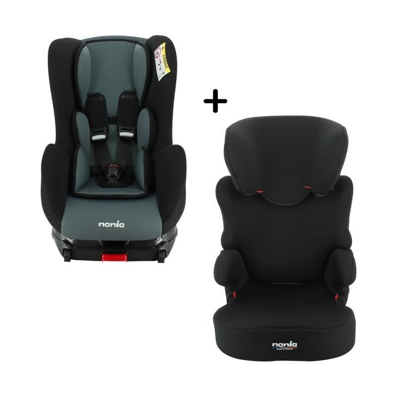 NANIA - Pack siege auto COSMO Isofix Groupe 0/1 (0-18Kg) + siege auto BEFIX Easyfix Groupe 2/3 (15-36Kg) - Fabrication français