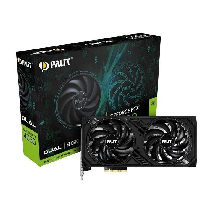PALIT - Carte Graphique - Nvidia GeForce RTX 4060 Dual 8Go