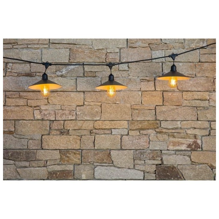 LUMISKY Guirlande décorative vintage - 10 ampoules avec abat jour a f