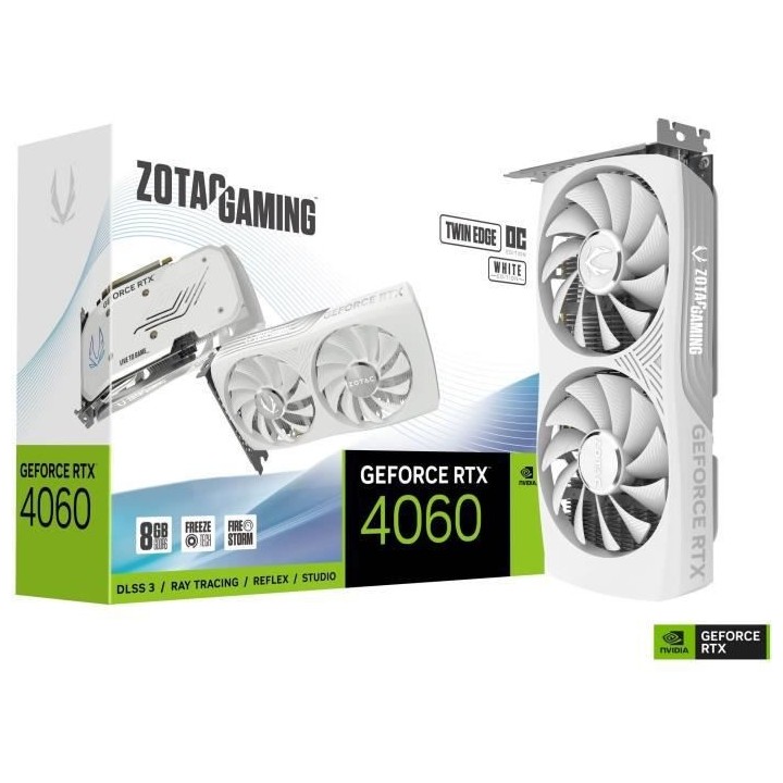ZOTAC - Carte Graphique - Nvidia GeForce RTX 4060 Twin Edge OC White 8