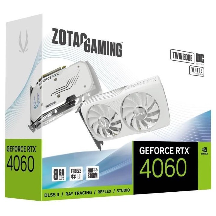 ZOTAC - Carte Graphique - Nvidia GeForce RTX 4060 Twin Edge OC White 8