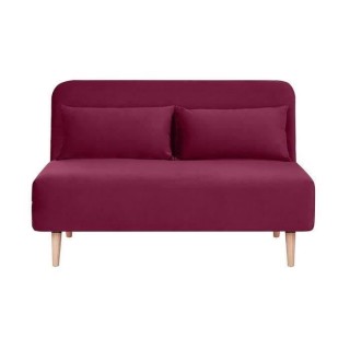 Banquette BZ 2 places - Style scandinave - Velours rose foncé - L 130