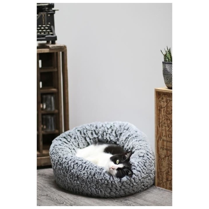 AIME Corbeille fourrure S Ø 45 cm - Beige - Pour chat et petit chien