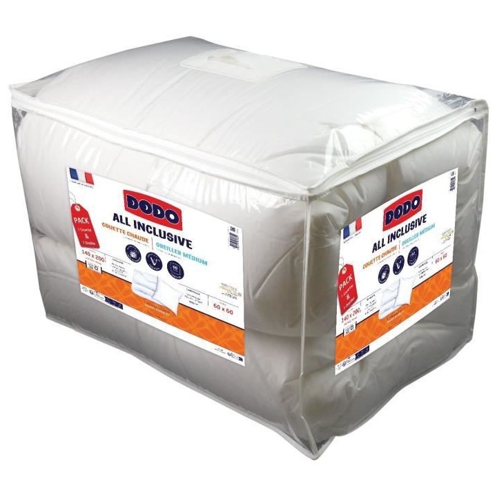 Pack couette 140x200 cm + 1 oreiller 60x60 cm - VOLUPT'AIR - garnissag