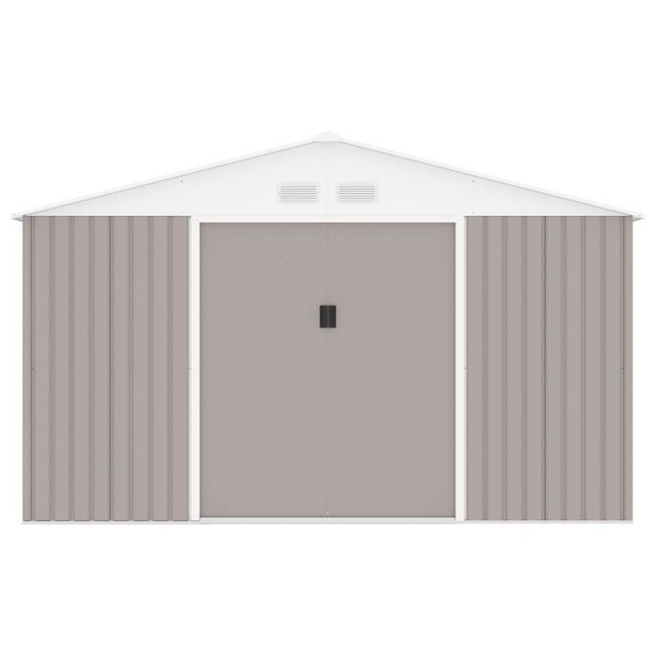 Abri de jardin en métal 15,16 m² - Kit d'ancrage inclus - Taupe