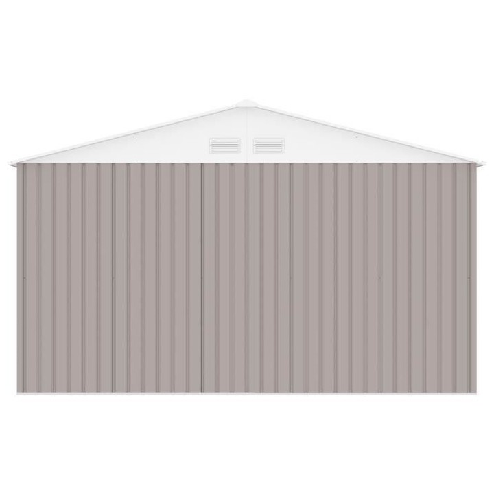Abri de jardin en métal 15,16 m² - Kit d'ancrage inclus - Taupe
