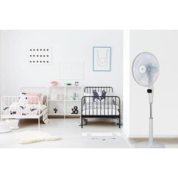 Ventilateur sur pied BEKO EFS7000WI - Moteur ProSmart Inverter, 12 niveaux de vitesse, silencieux - Avec télécommande