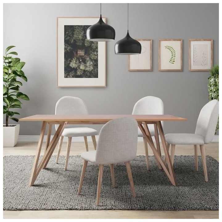 Table a manger - plateau placage frene- Scandinave -L 180 cm- Sawyer