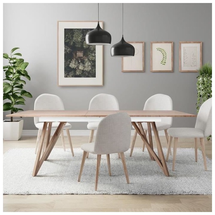 Table a manger extensible - plateau placage frene- Scandinave - SAWYER