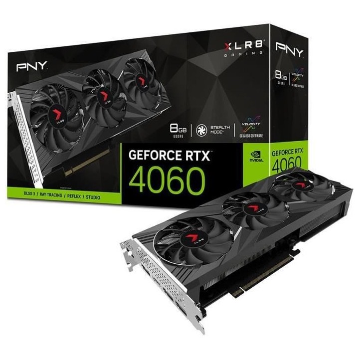 PNY - Carte Graphique - GEFORCE RTX™ 4060 8GB XLR8 Gaming VERTO Edit