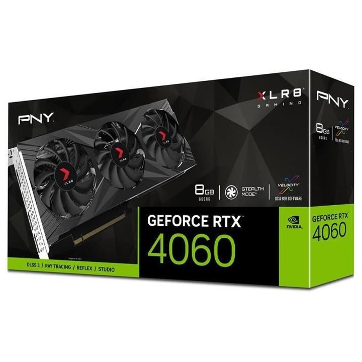 PNY - Carte Graphique - GEFORCE RTX™ 4060 8GB XLR8 Gaming VERTO Edit