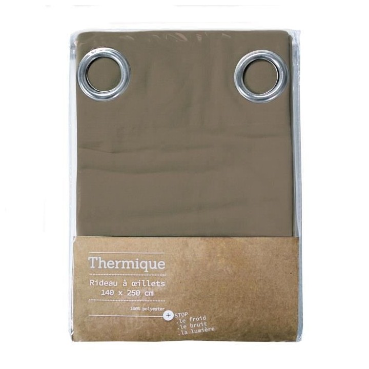 Rideau thermique STRONG - 140 x 250 cm - Taupe