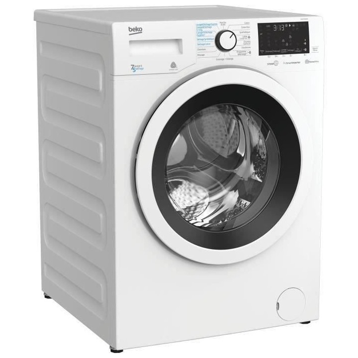 Lave-linge séchant BEKO HWD7527WW - 7 / 5 kg - Induction - Tambour Aq