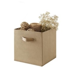 COMPO Boîte de rangement/tiroir pour meuble en tissu - 27x27x28 cm - Beige lin