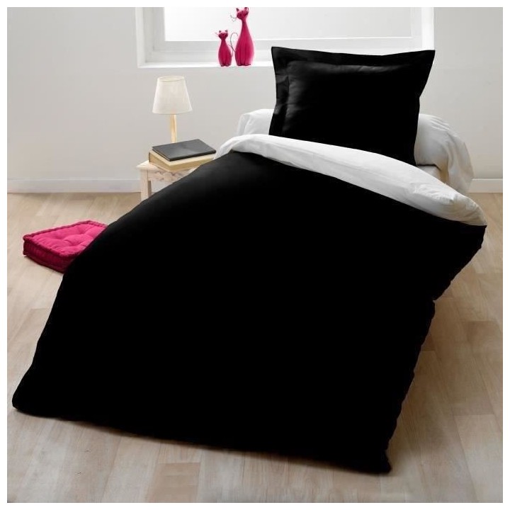 Parure housse de couette 1 personne - 140x200 cm - 100% Coton - Bicolo