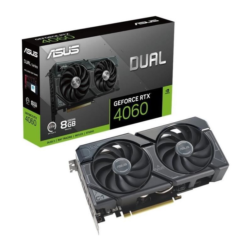 Carte graphique GeForce ASUS RTX 4060 DUAL OC 8Go