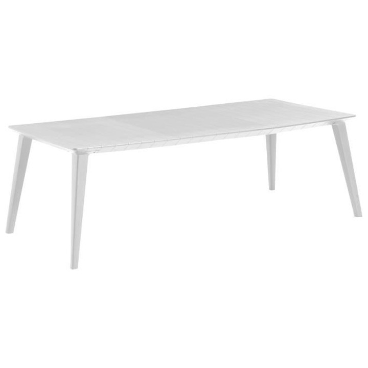 Table de jardin - rectangulaire - blanc - en résine - 8 a 10 personne