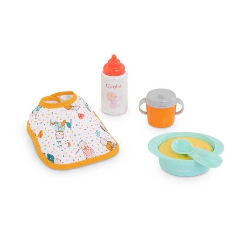 Petit Coffret Repas COROLLE - 5 accessoires - pour poupon 30 cm - des 18 mois