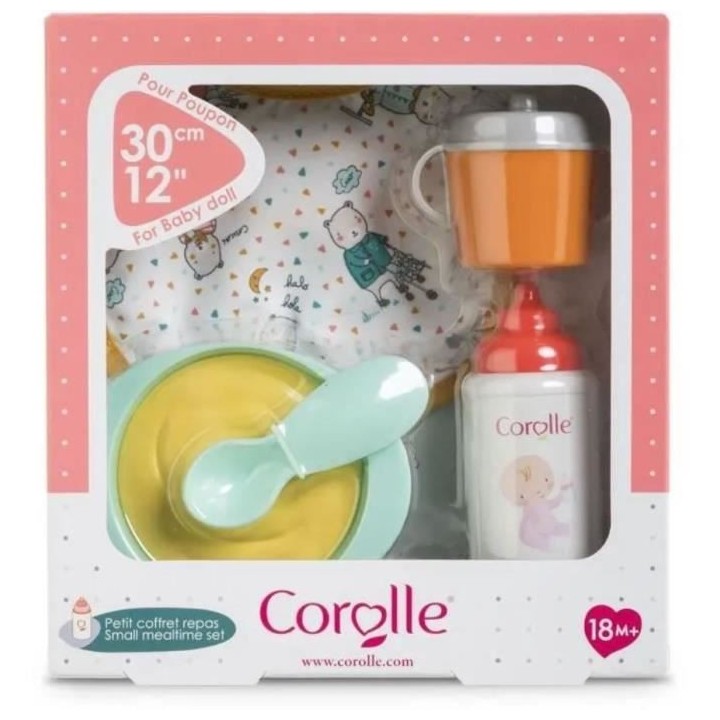 Petit Coffret Repas COROLLE - 5 accessoires - pour poupon 30 cm - des