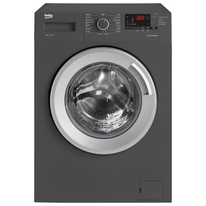 Lave-linge hublot BEKO LLF08A5 - 8 kg - Induction - 1400 trs/min - Gri