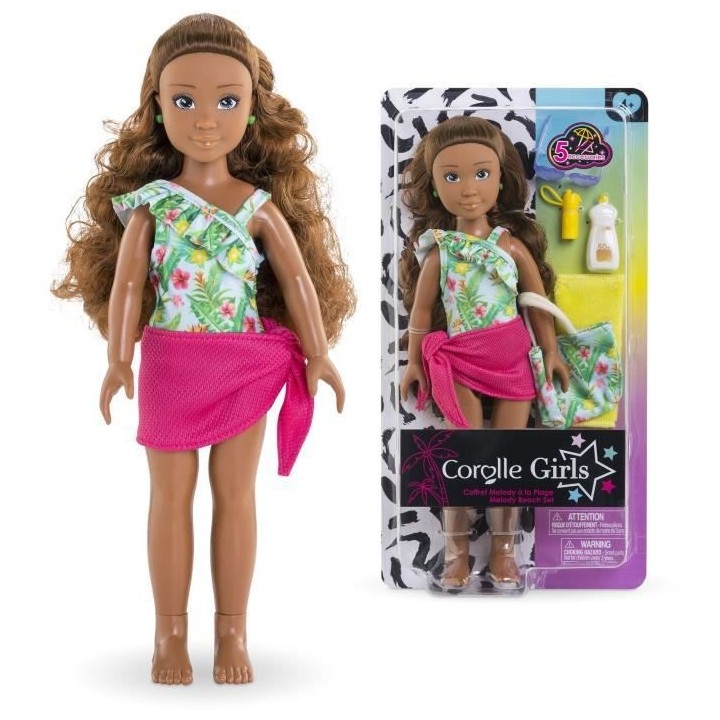 Coffret Melody a la plage COROLLE GIRLS - poupée mannequin - 5 access