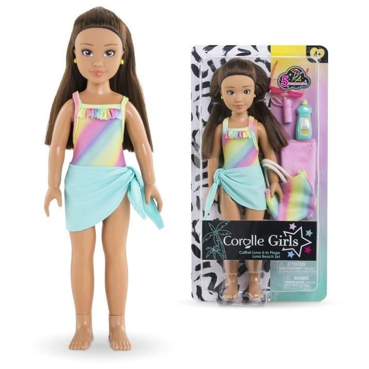 Coffret Luna a la plage COROLLE GIRLS - poupée mannequin - 5 accessoi