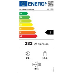 HOTPOINT BCB70301 - Réfrigérateur congélateur Encastrable bas 273L (194+79) - LOW FROST - L58 x H 184