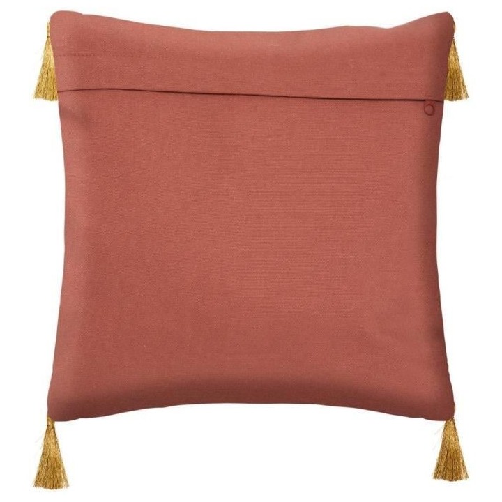 Housse de coussin feuille broderie - 40 x 40 cm - Or