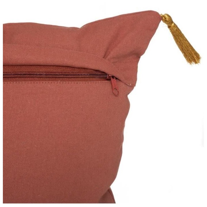 Housse de coussin feuille broderie - 40 x 40 cm - Or