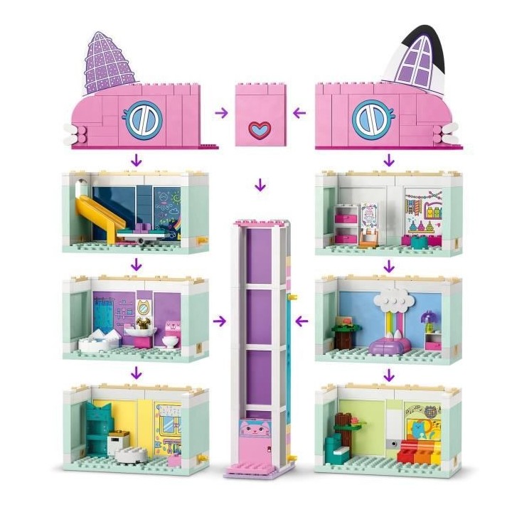 LEGO 10788 La Maison Magique de Gabby, Jouet de Maison de Poupées ave
