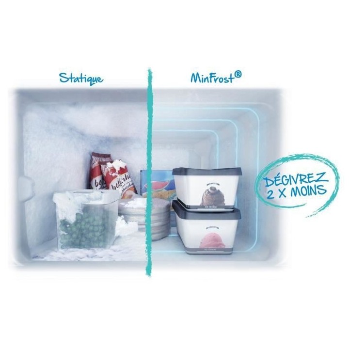 BEKO - RCSA270K30XBN - Réfrigérateur congélateur bas - 262 L (175+8