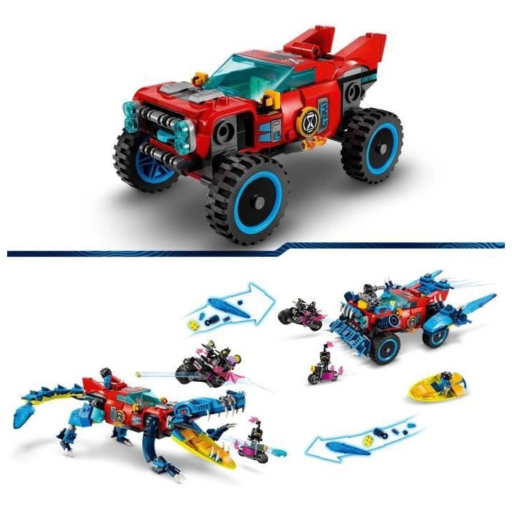 LEGO DREAMZzz 71458 La Voiture Crocodile, Jouet de Voiture 2-en-1, un