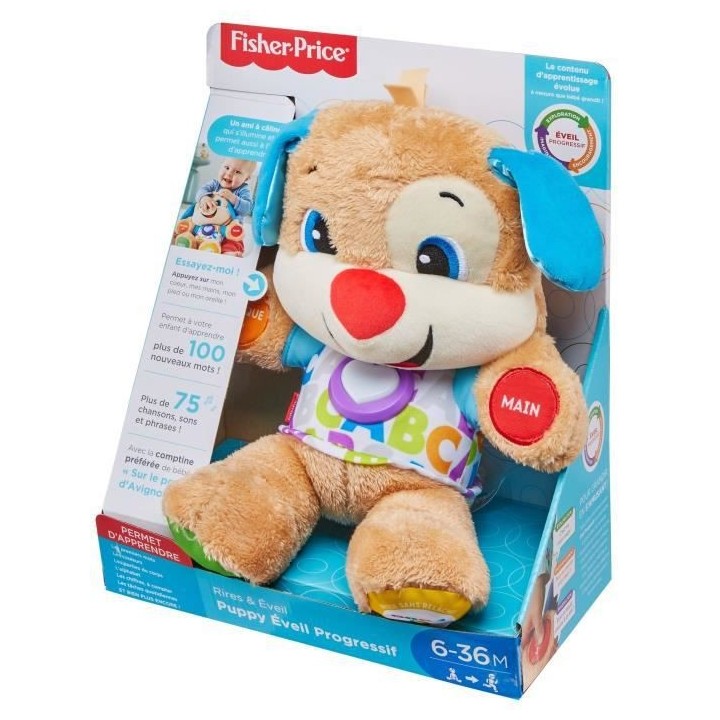 Fisher-Price - Nouveau Puppy Interactif - Peluche interactive - 6 mois