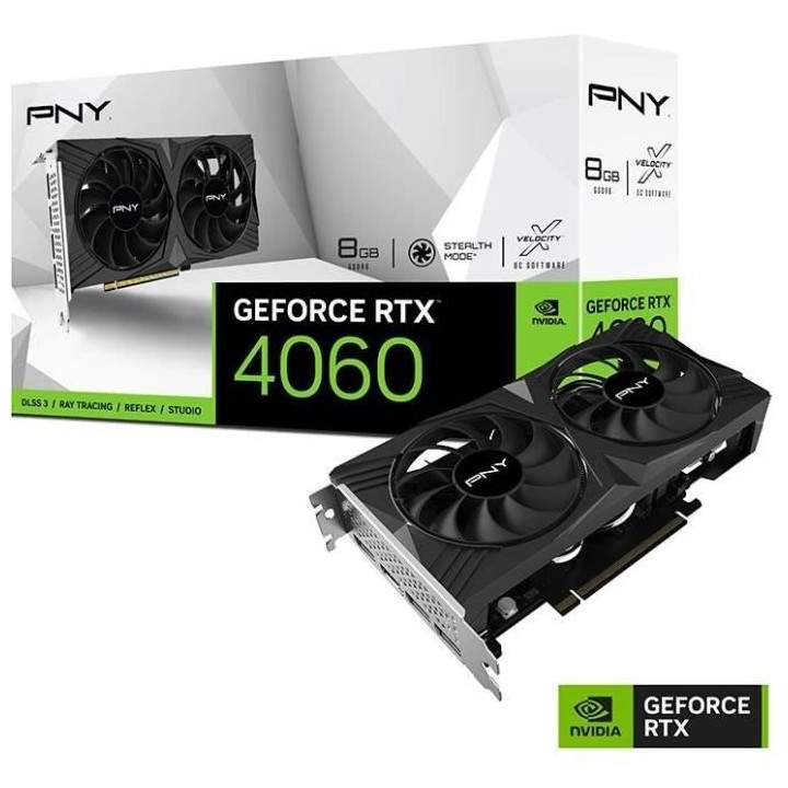 PNY - Carte Graphique - GEFORCE RTX™ 4060 8GB VERTO Dual Fan Edition
