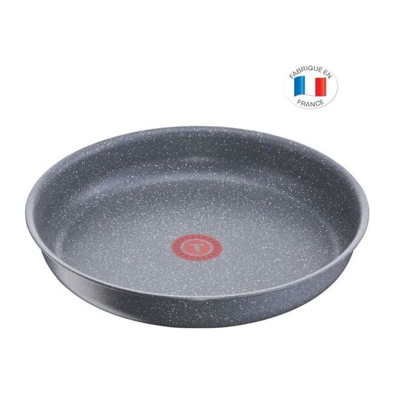 TEFAL L6800602 Ingenio Poele 28cm Tous feux dont induction - Polyvalente - Antiadhésif - Fabriqué En France - Effet Pierre