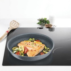 TEFAL L6800602 Ingenio Poele 28cm Tous feux dont induction - Polyvalente - Antiadhésif - Fabriqué En France - Effet Pierre