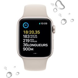 Apple Watch SE GPS (2e génération) + Cellular - 40mm - Boîtier Starlight Aluminium - Bracelet Starlight Sport Band Regular