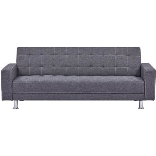 Canapé Droit convertible 3 places IVANA - Tissu Gris foncé - Style c