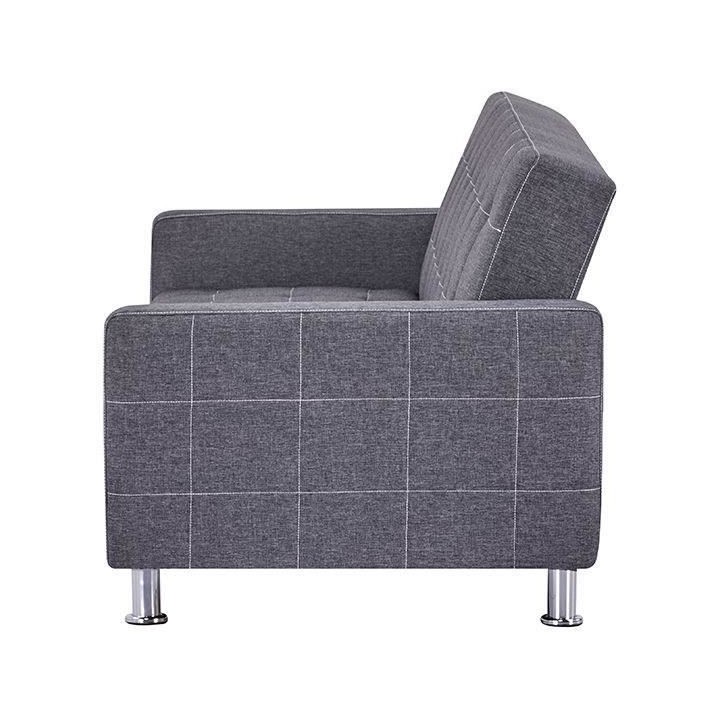 Canapé Droit convertible 3 places IVANA - Tissu Gris foncé - Style c