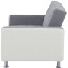 Canapé Droit Clic clac convertible 3 places IVANA - Tissu et PU Gris foncé et blanc - Style contemporain - L 208 x P 86 x H 80