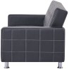 Canapé Droit Clic clac convertible 3 places IVANA - PU Noir - Style contemporain - L 208 x P 86 x H 80 cm