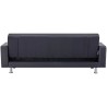 Canapé Droit Clic clac convertible 3 places IVANA - PU Noir - Style contemporain - L 208 x P 86 x H 80 cm