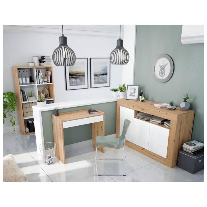 Buffet BALTIK - Mélaminé 3 portes + 1 niche de rangement - L 144 x P
