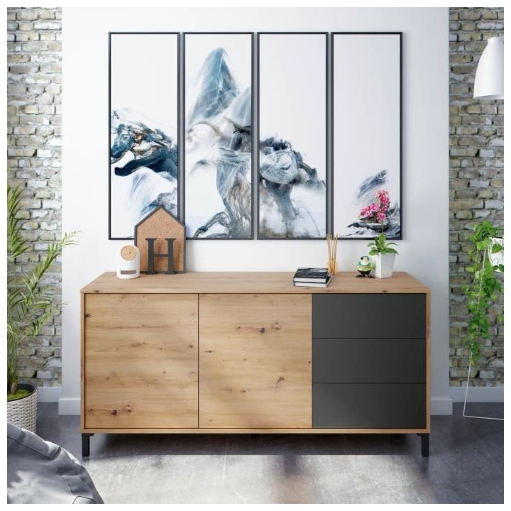 Buffet 2 portes, 3 tiroirs BROOKLYN