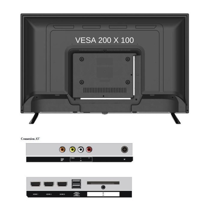 CONTINENTAL EDISON - CELED32HDV223B7 - TV Led HD 32'' (80 cm) non smar