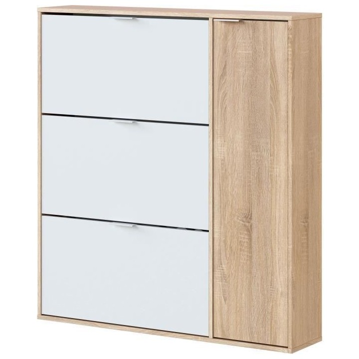 Meuble a chaussure - 3 tiroirs abattants et 1 porte - L 106 x H 115 x