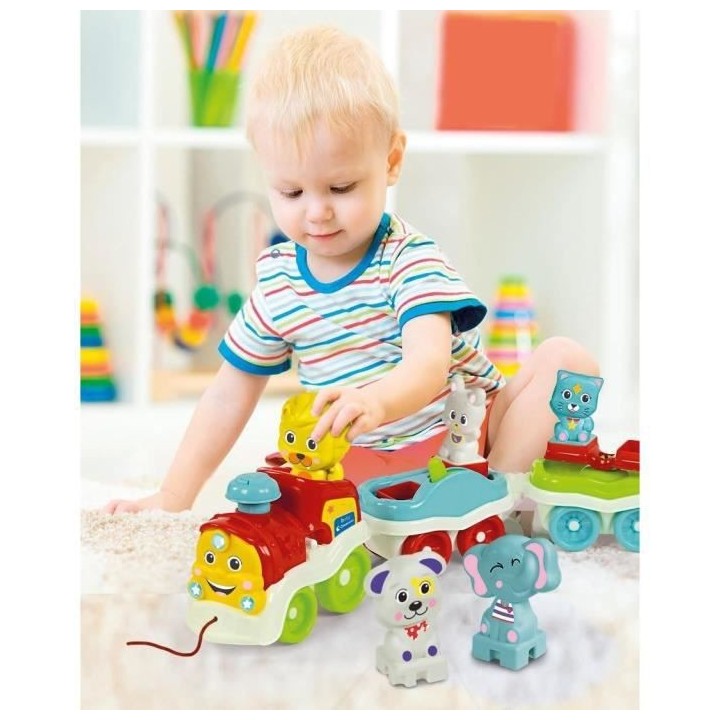 Baby Clementoni - Le train des animaux - Locomotive interactive + 5 pe
