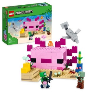 LEGO Minecraft 21247 La Maison Axolotl, Jouets pour Enfants avec Zombi