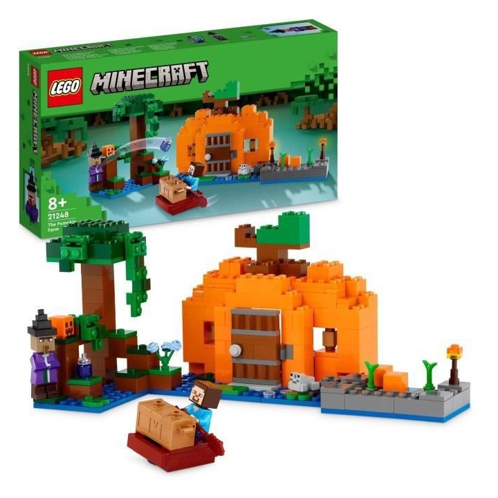 LEGO Minecraft 21248 La Ferme Citrouille, Jouet de Maison avec Figurin