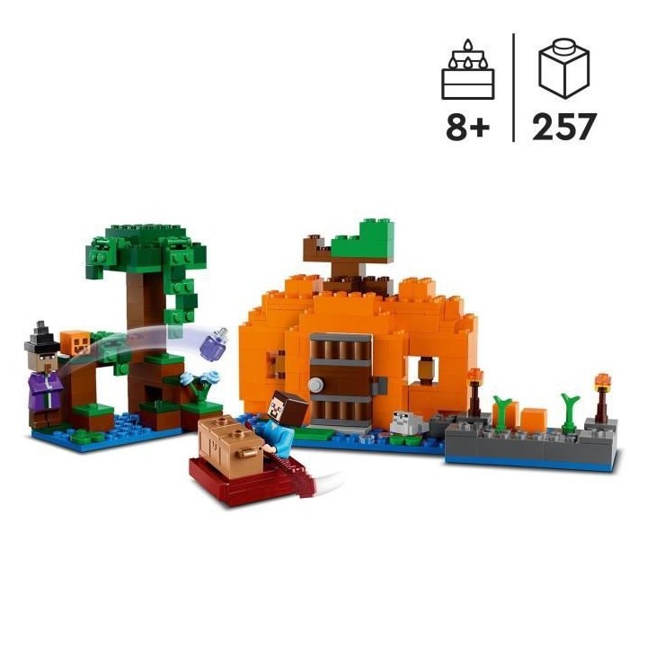 LEGO Minecraft 21248 La Ferme Citrouille, Jouet de Maison avec Figurin